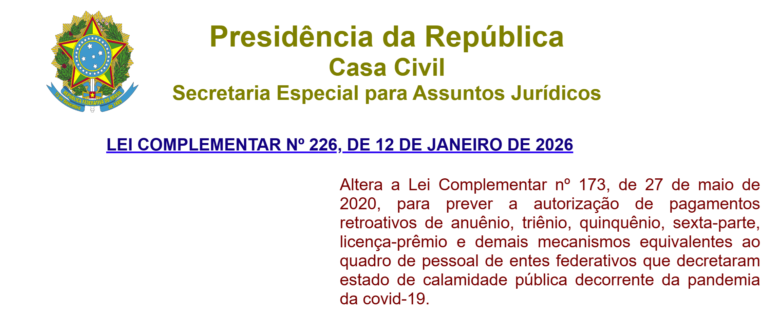 Lei do Descongela: o que mudou para o servidor público com a LC 226/2026?